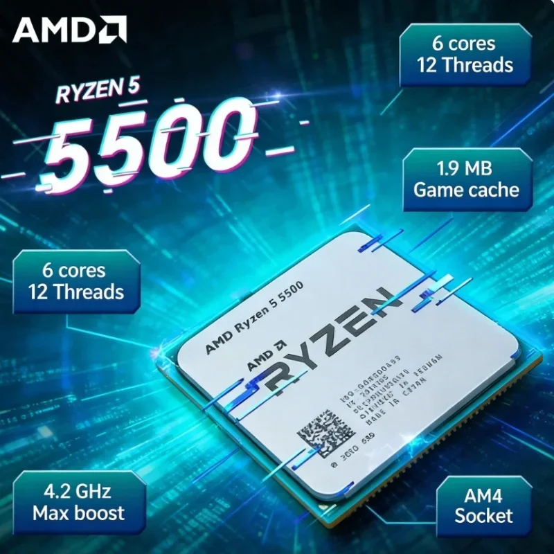 AMD Ryzen 5 5500 Studio Multi  - огляд і ціна Cpu Cooler