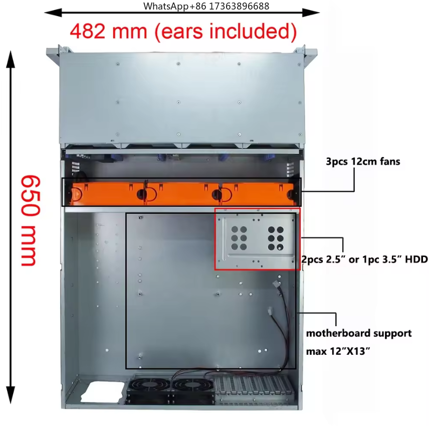 4U Rackmount Server Case 24 Ho - огляд і ціна Case Fan
